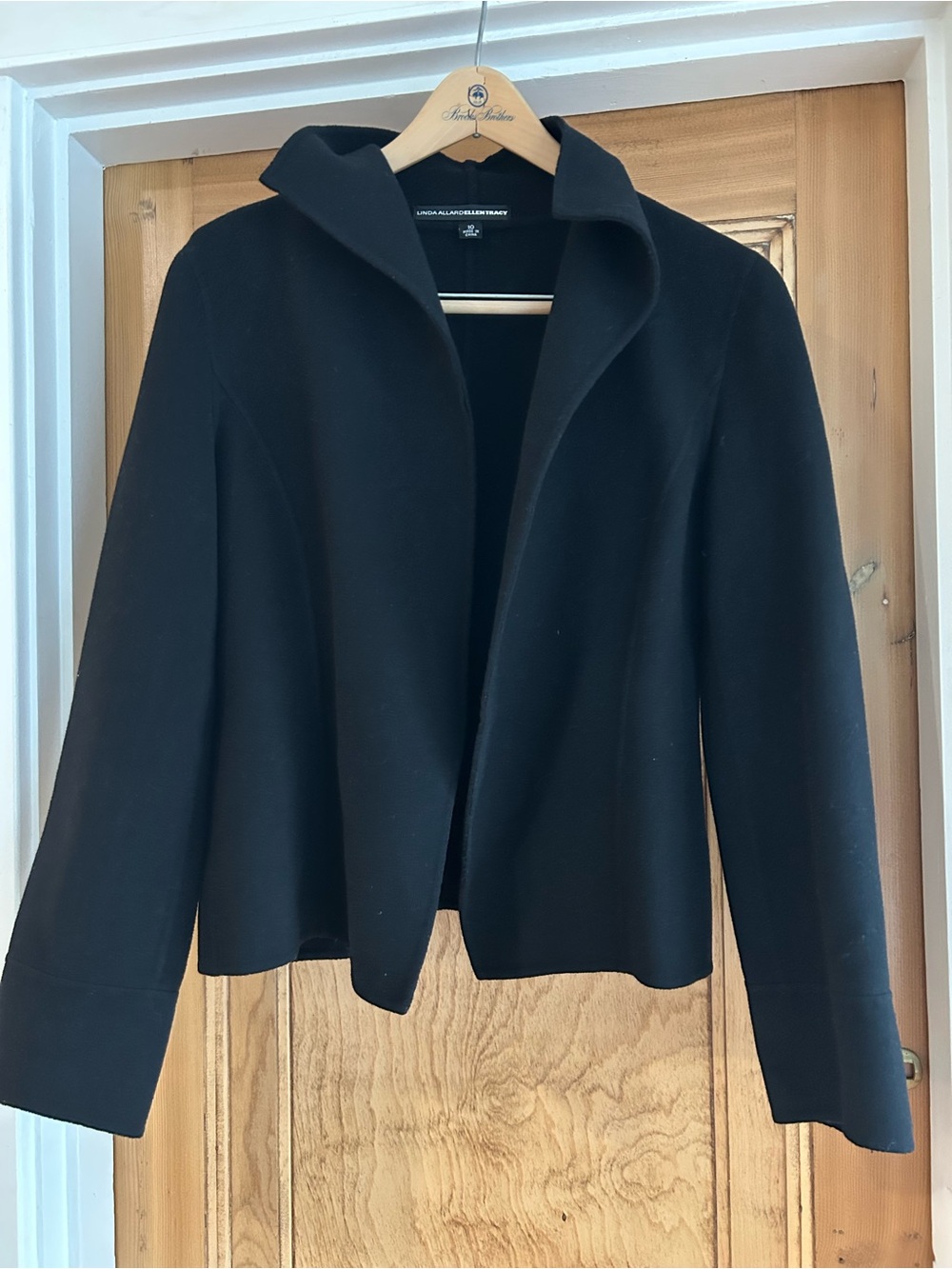 Women's Black Open-Front Blazer Jacket - Classic Minimalist Design